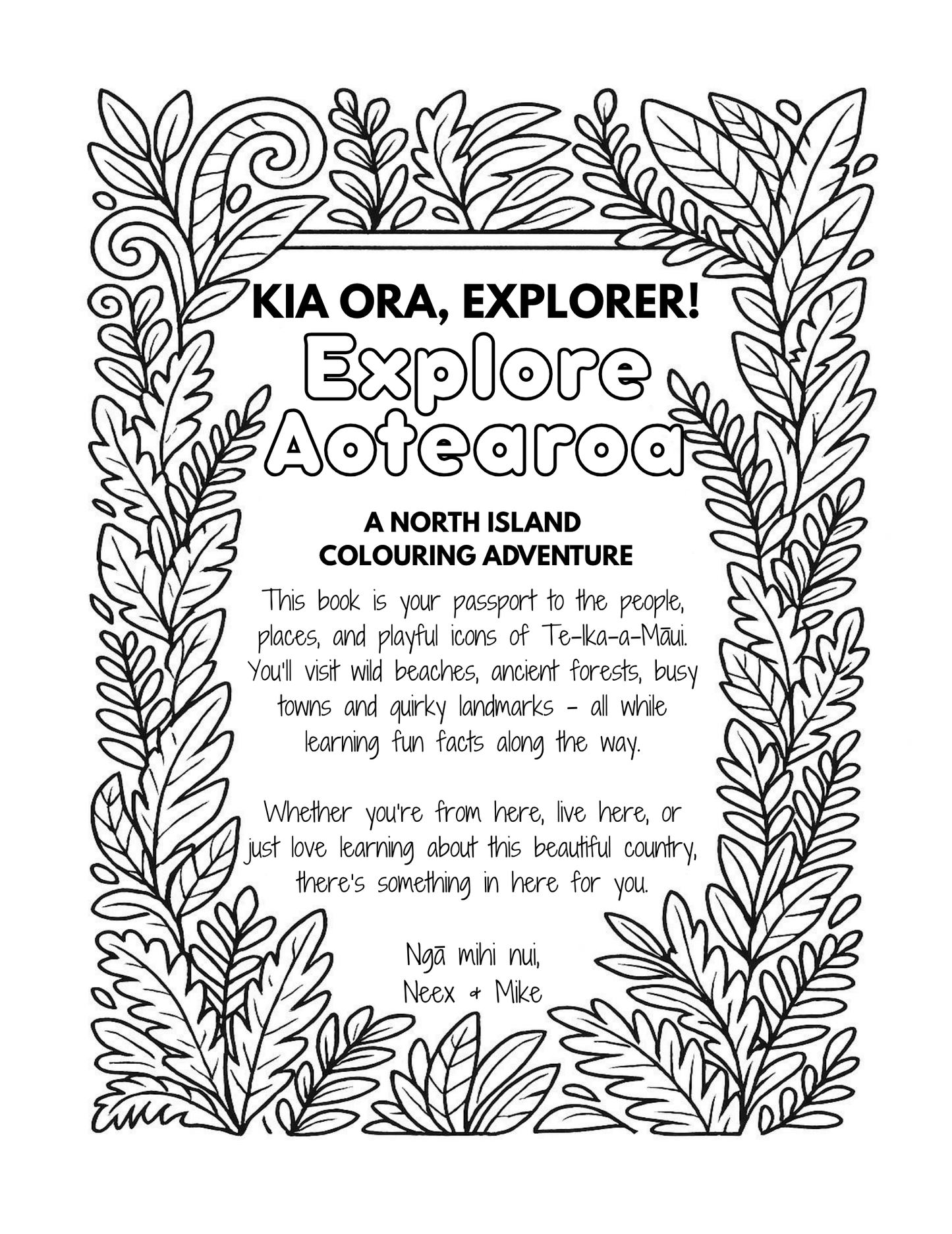 Explore Aotearoa: A North Island Colouring Adventure